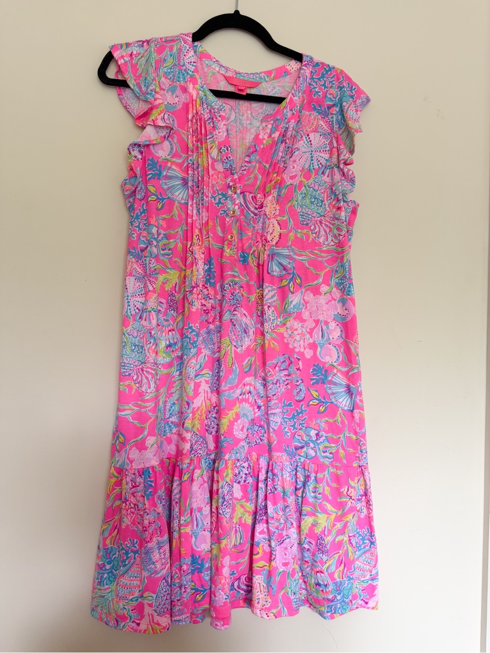 Lilly Pulitzer Golda Flutter Sleeve Dress in Shell Me Something Good